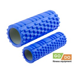 Комплект валиков роликов для фитнеса рельефные полые матрешка GO DO (Синий)