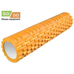 Валик ролик для фитнеса рельефный полый GO DO 60х14 см (Оранжевый)