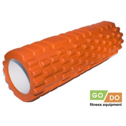 Валик ролик для фитнеса рельефный полый GO DO 45х14 см (Оранжевый)