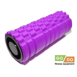 Валик ролик для фитнеса рельефный полый GO DO 33х14 см тип-2 (фиолетовый)