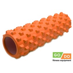 Валик ролик для фитнеса рельефный полый GO DO 45х12 см (Оранжевый)