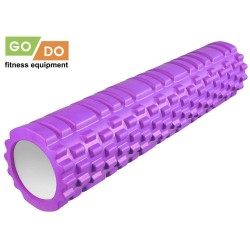 Валик ролик для фитнеса рельефный полый GO DO 60х14 см (Фиолетовый)