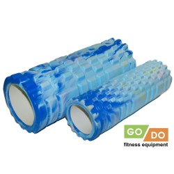 Комплект валиков роликов для фитнеса рельефные полые матрешка GO DO (Сине-голубой)