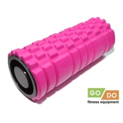 Валик ролик для фитнеса рельефный полый GO DO 33х14 см тип-2 (розовый)