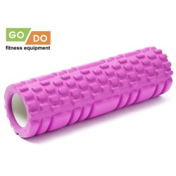 Валик ролик для фитнеса рельефный полый GO DO 29х10 см (Розовый)