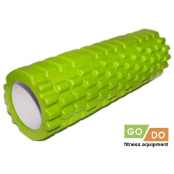 Валик ролик для фитнеса рельефный полый GO DO 45х14 см (Зеленый)