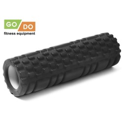 Валик ролик для фитнеса рельефный полый GO DO 29х10 см (Черный)