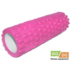 Валик ролик для фитнеса рельефный полый GO DO 45х14 см (Розовый)