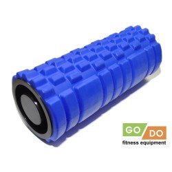 Валик ролик для фитнеса рельефный полый GO DO 33х14 см тип-2 (синий)