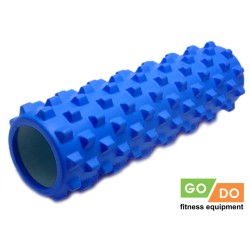 Валик ролик для фитнеса рельефный полый GO DO 45х12 см (Синий)