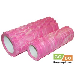 Комплект валиков роликов для фитнеса рельефные полые матрешка GO DO (Малиново-розовый)