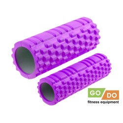Комплект валиков роликов для фитнеса рельефные полые матрешка GO DO (Фиолетовый)